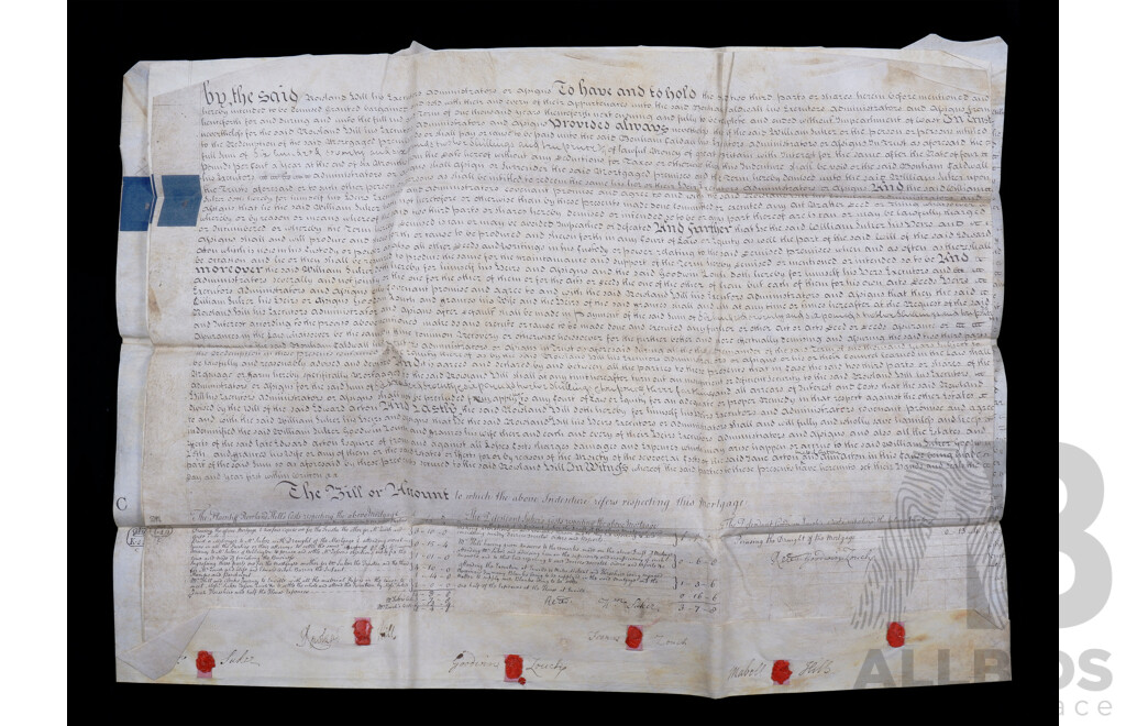 Parcel of Four 18th Century Indentures on Parchment with Wax Seals, Dated 1776 to 1779