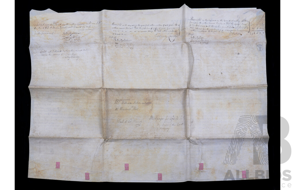 Parcel of Four 18th Century Indentures on Parchment with Wax Seals, Dated 1776 to 1779