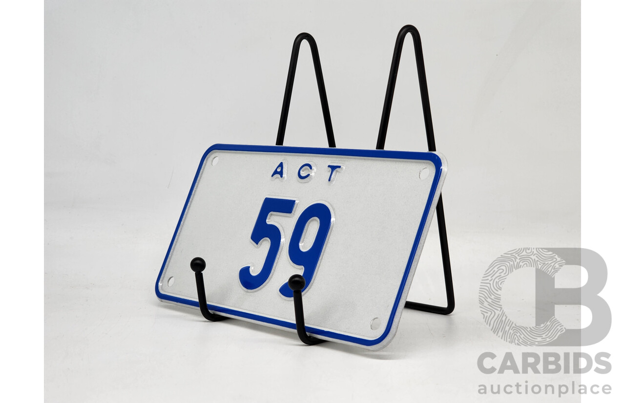 ACT Two Digit Numerical MOTORBIKE Number Plate - 59