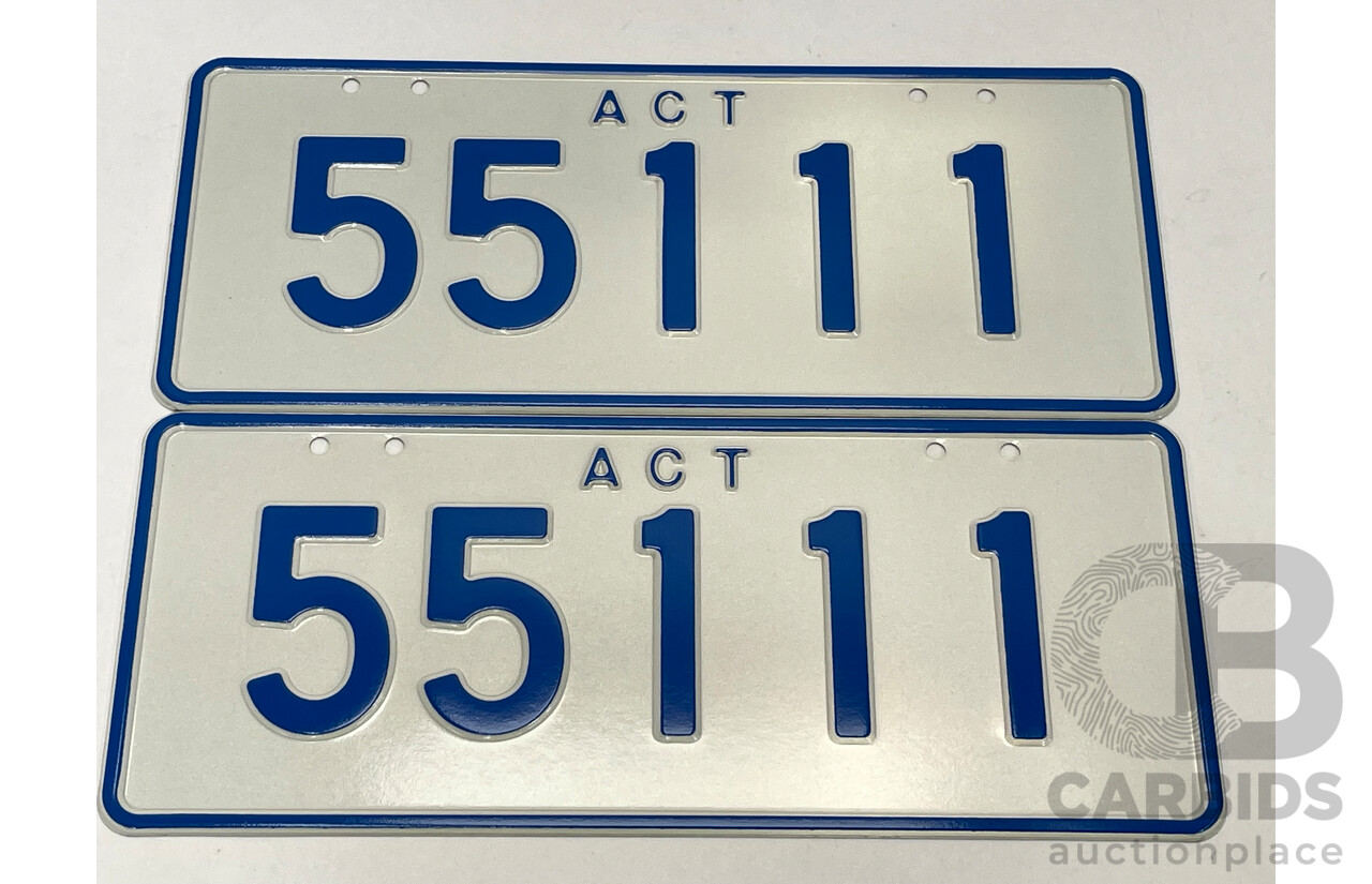ACT 5-Digit Number Plate - 55111