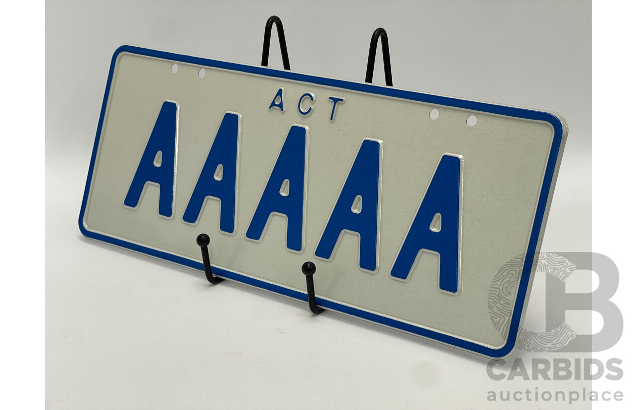 ACT 5 Letter Number Plate - AAAAA