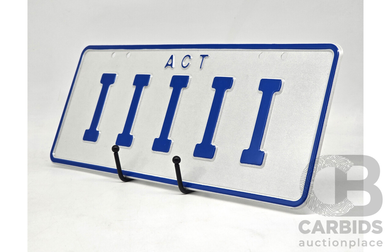 ACT 5 Letter Number Plate - IIIII