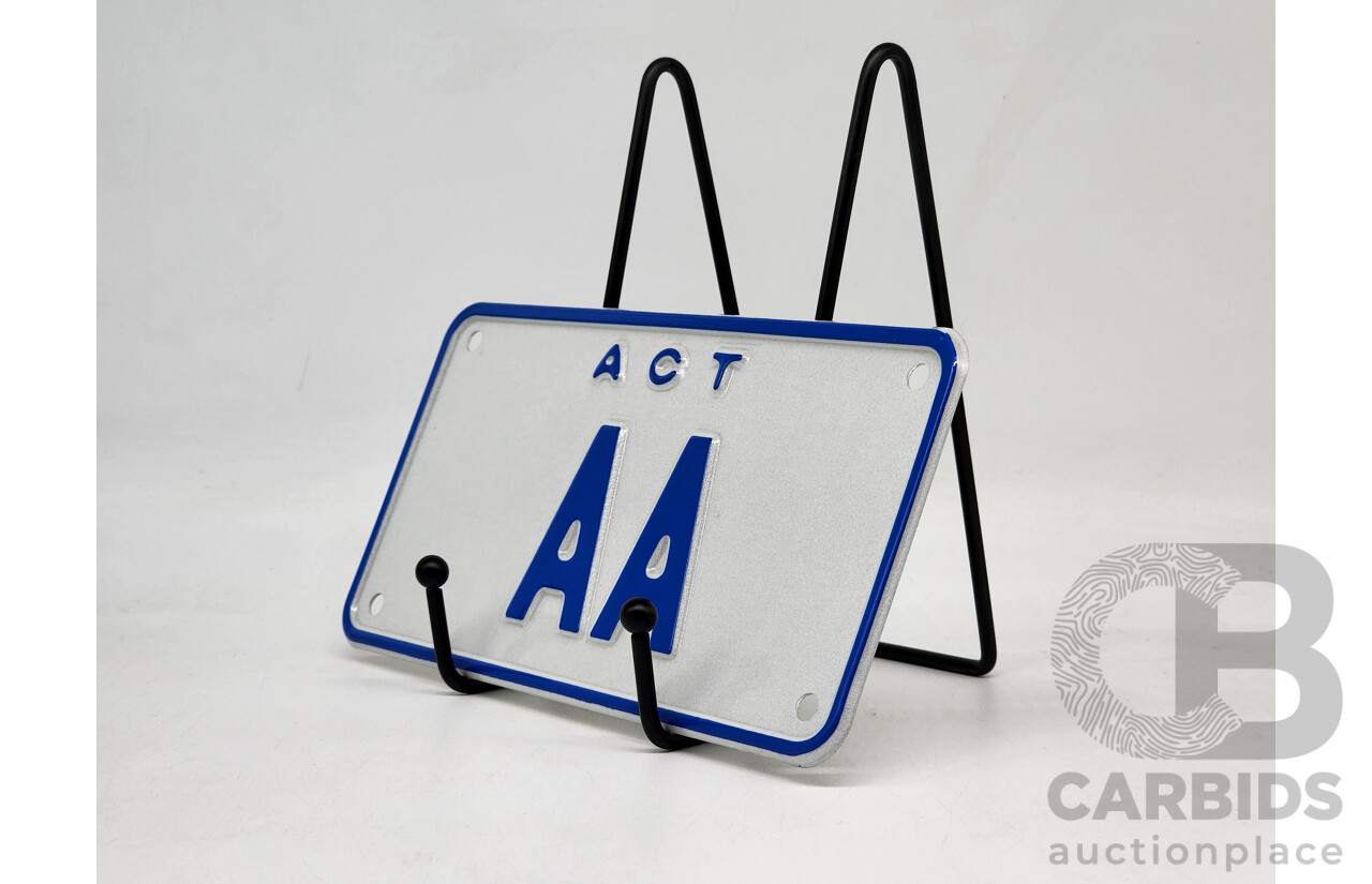 ACT Two Character Alphabetical MOTORBIKE Number Plate - AA