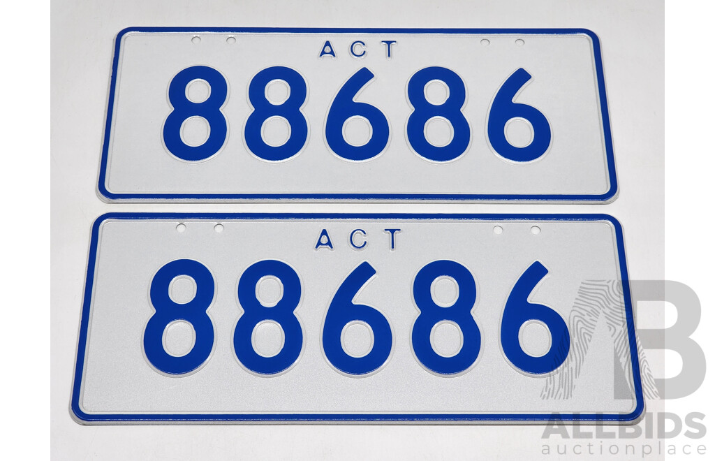 ACT 5 Digit Number Plate 88686 Lot 1516154 CARBIDS act-5-digit-number-plate-88686-lot-1516154-carbids