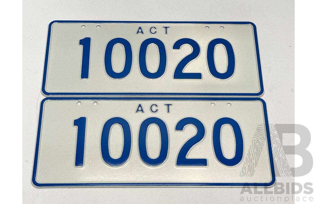 ACT 5 Digit Number Plate 10020 Lot 1518921 CARBIDS
