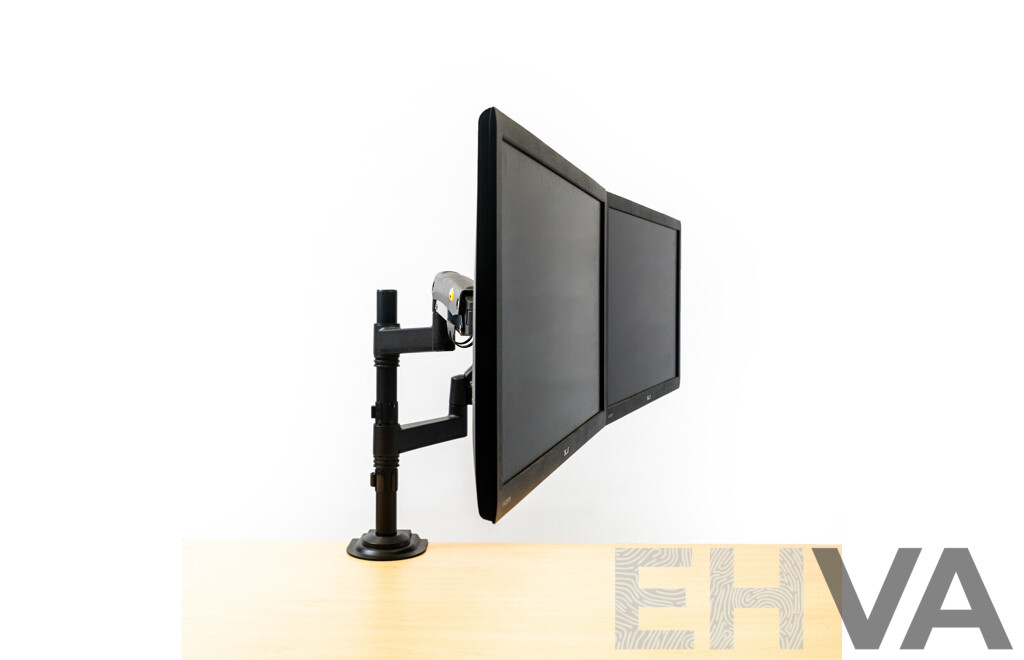 NORTH BAYOU H180  22-32 Inch Dual Monitor Desktop Mount - Black - Lot of 2