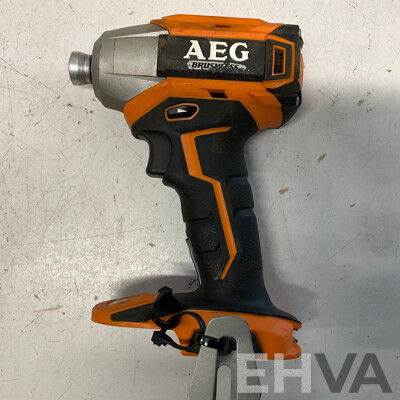 AEG BSS18BLC Brushless Impact Driver  & 2x L1820R 2.0Ah Battries & BL1218 Charger - Lot of 4