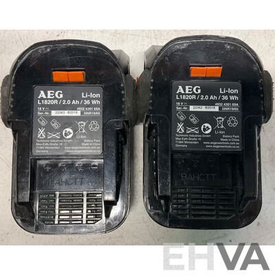AEG BSS18BLC Brushless Impact Driver  & 2x L1820R 2.0Ah Battries & BL1218 Charger - Lot of 4