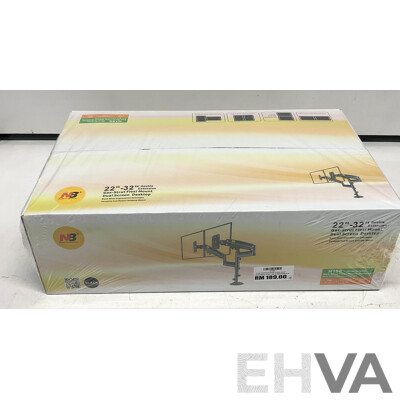 NORTH BAYOU H180  22-32 Inch Dual Monitor Desktop Mount - Black - Lot of 2
