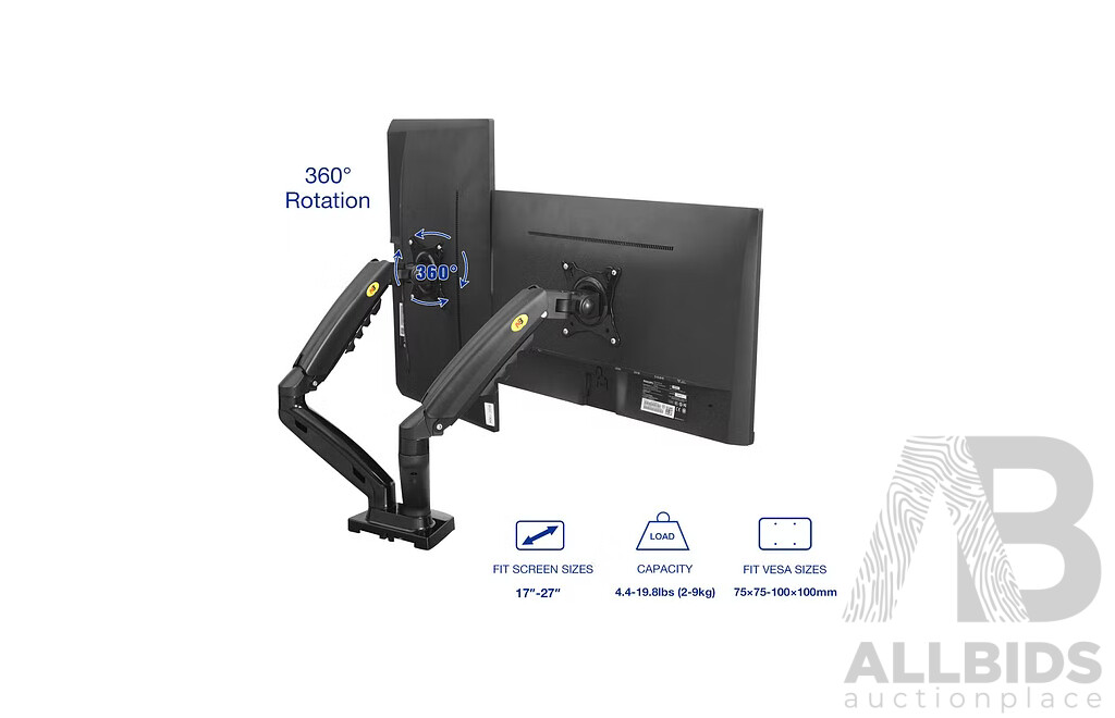 NORTH BAYOU  F160 17-27inch Dual Monitor Full Motion Desk Mount