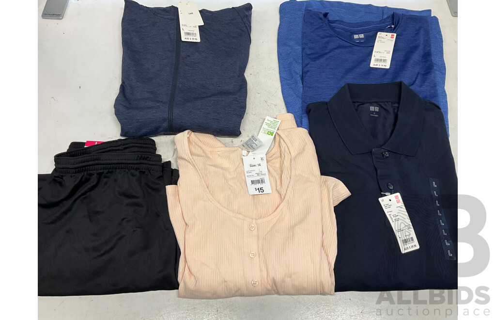 UNIQLO ,ANKO , KIPSTA Womens and Mens Clothing - Lot of 5