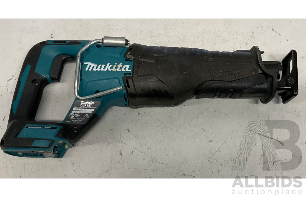 MAKITA DJR187 Mobile Brushless Recipro Saw &  DKP180 Cordless Mobile Planer & 18V 3.0Ah Battery - Lot of 3