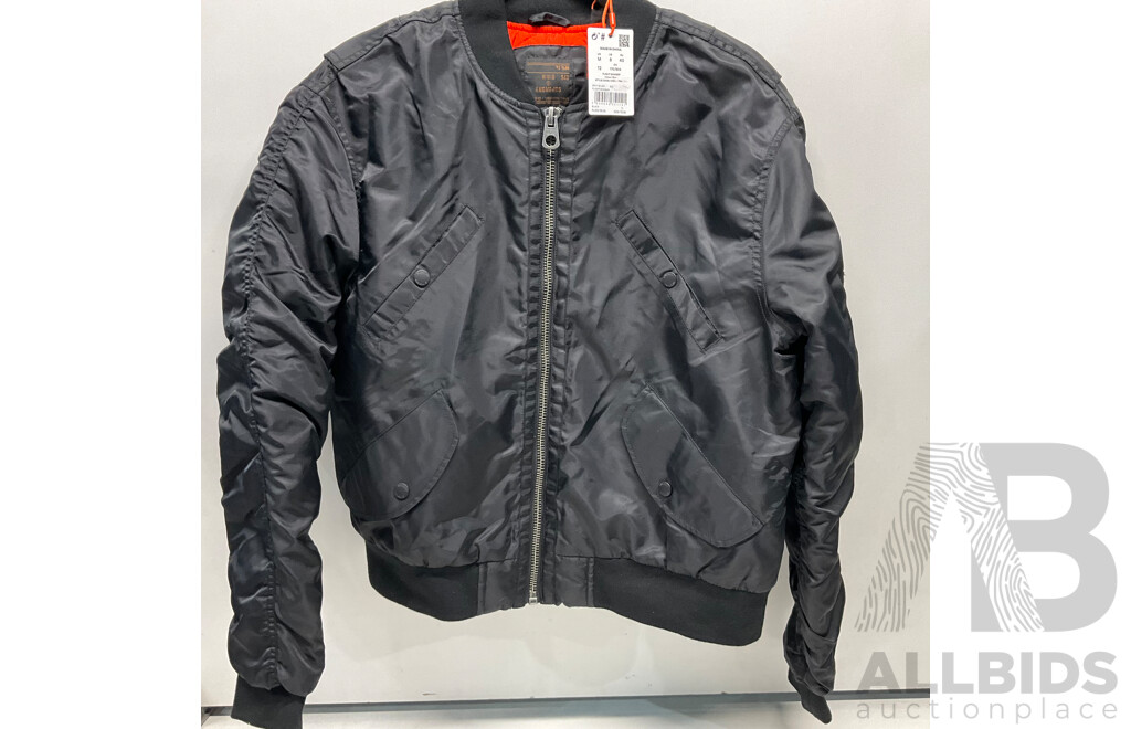 SUPERDRY Edit Superdry Leather Aviator Womens Size10 & Flight Bomber Jacket Size12 - Lot of 2 - Estimated Total $ 658.00