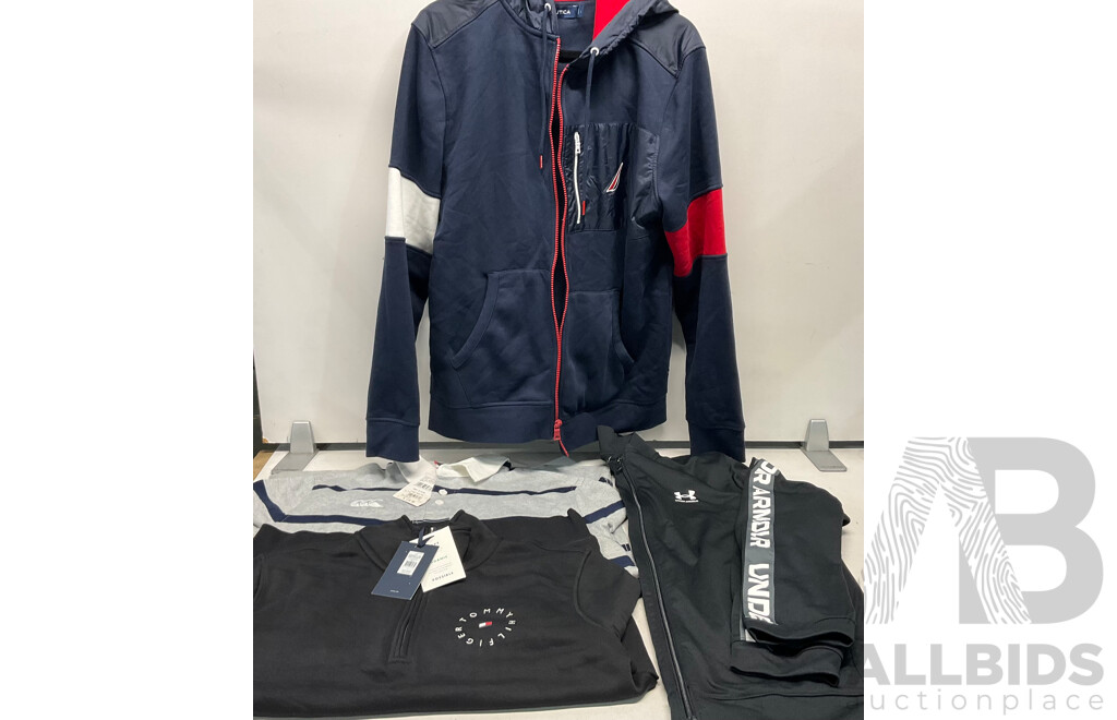 NAUTICA, TOMMY HILFIGER, UNDER ARMOUR , CANTERBURY SIZE L Jacket /Sweater - Lot of 4