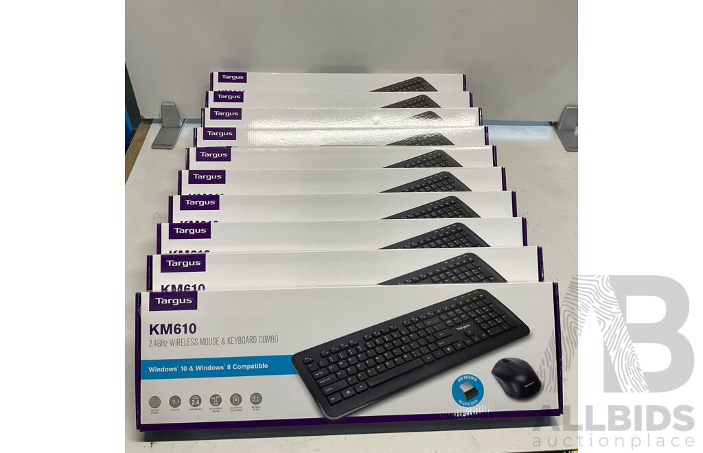 TARGUS KM610 Wireless Mouse & Keyboard Comb -  Lot of 10