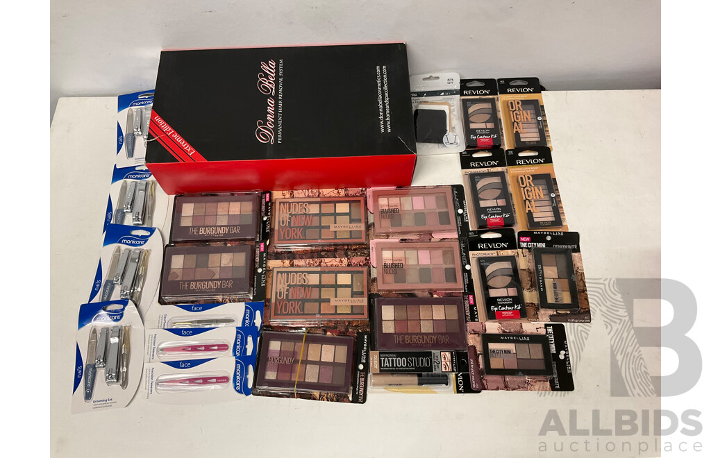 REVLON and MAYBELLINE Assorted Beauty Products - Lot of 24