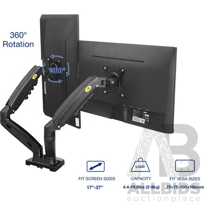 NORTH BAYOU  F160 17-27inch Dual Monitor Full Motion Desk Mount