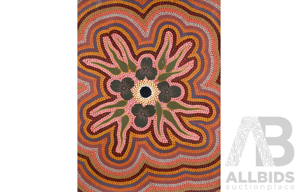 Nancy Campbell Napanangka (born 1961, Aboriginal), Bush Tomatoes, Acrylic on Canvas