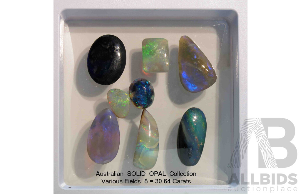 AUSTRALIA: Collection of 8 Solid OPALS