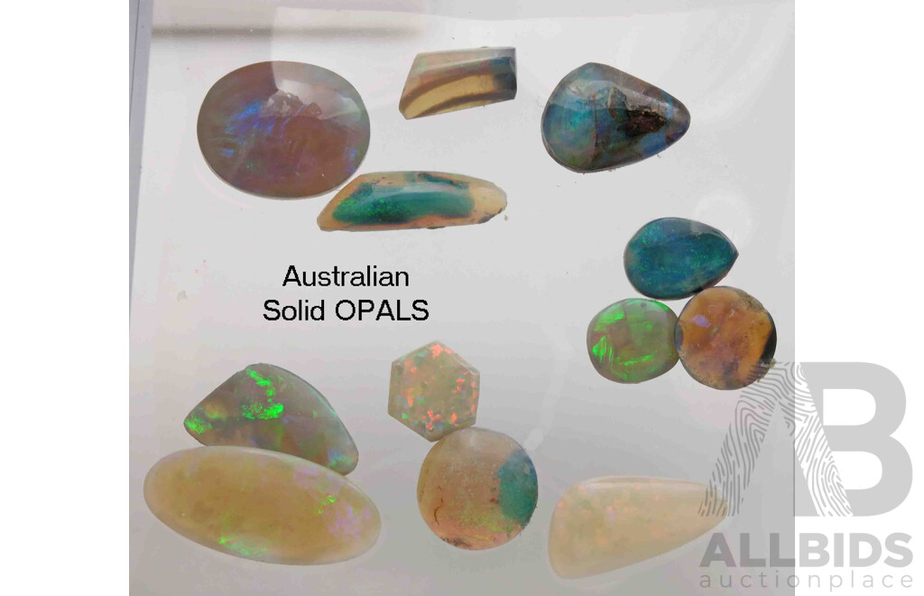 AUSTRALIA: Collection of 12 Solid OPALS