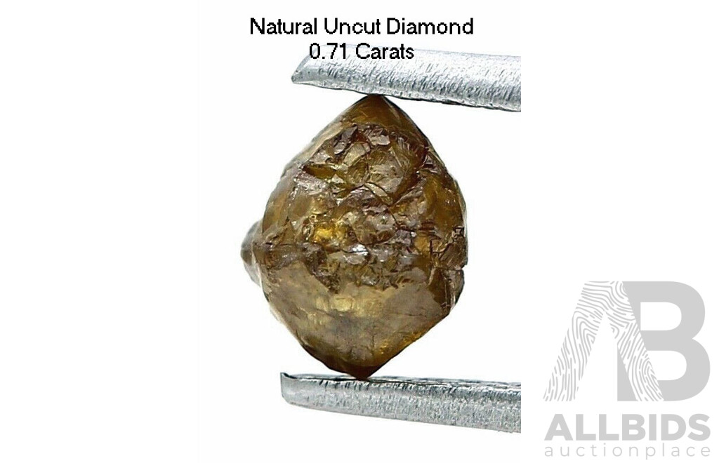 Uncut Rough DIAMOND - 0.71 Carats. Golden brown