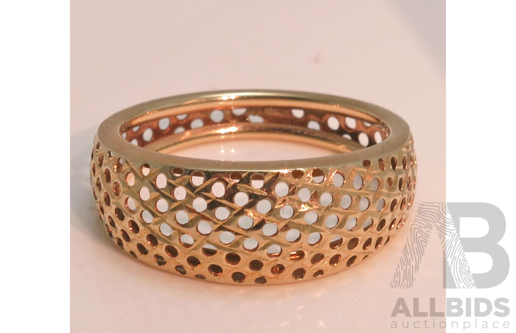 9ct Gold Pierced lattice Ring