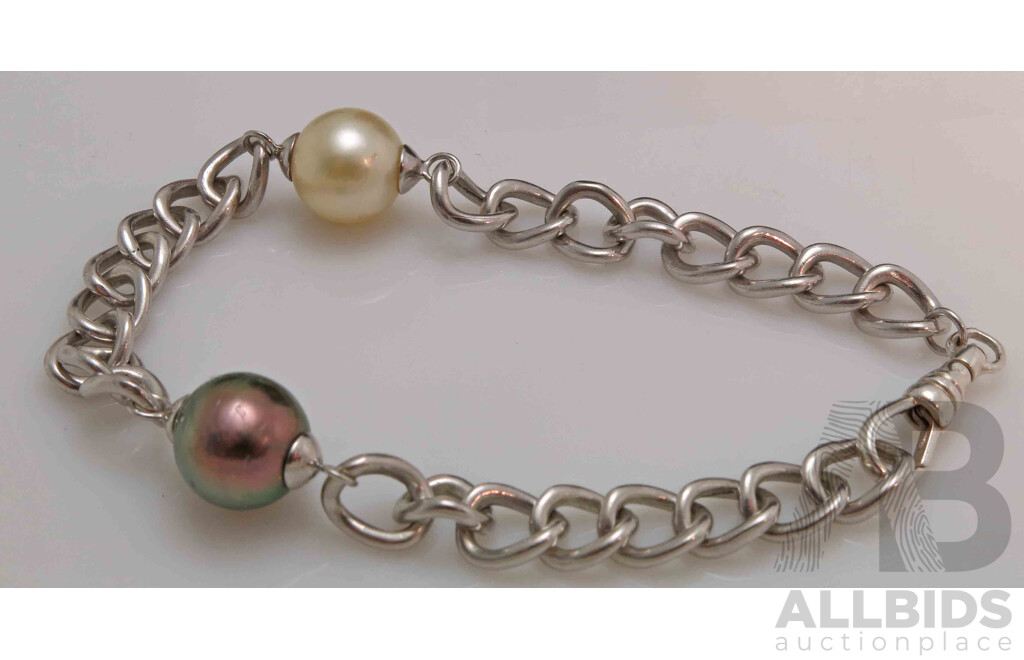 Sterling Silver Bracelet - Tahitian and South Sea Pearls