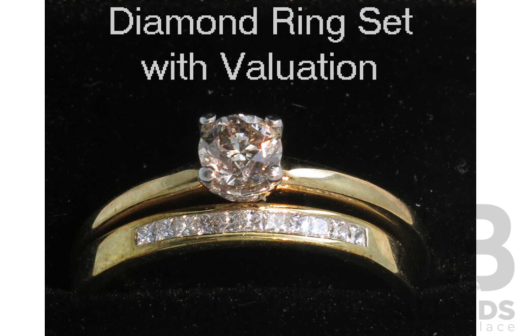 9ct Gold Diamond Ring Set