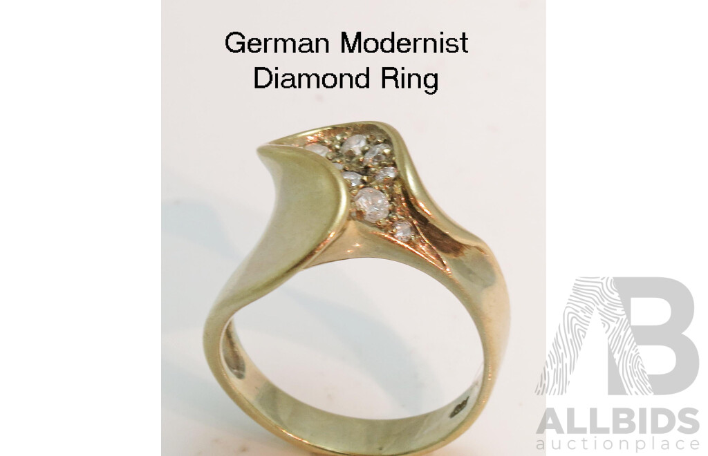 German Modernist Diamond Ring