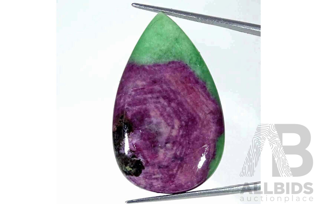 Natural RUBY in Zoisite Cabochon