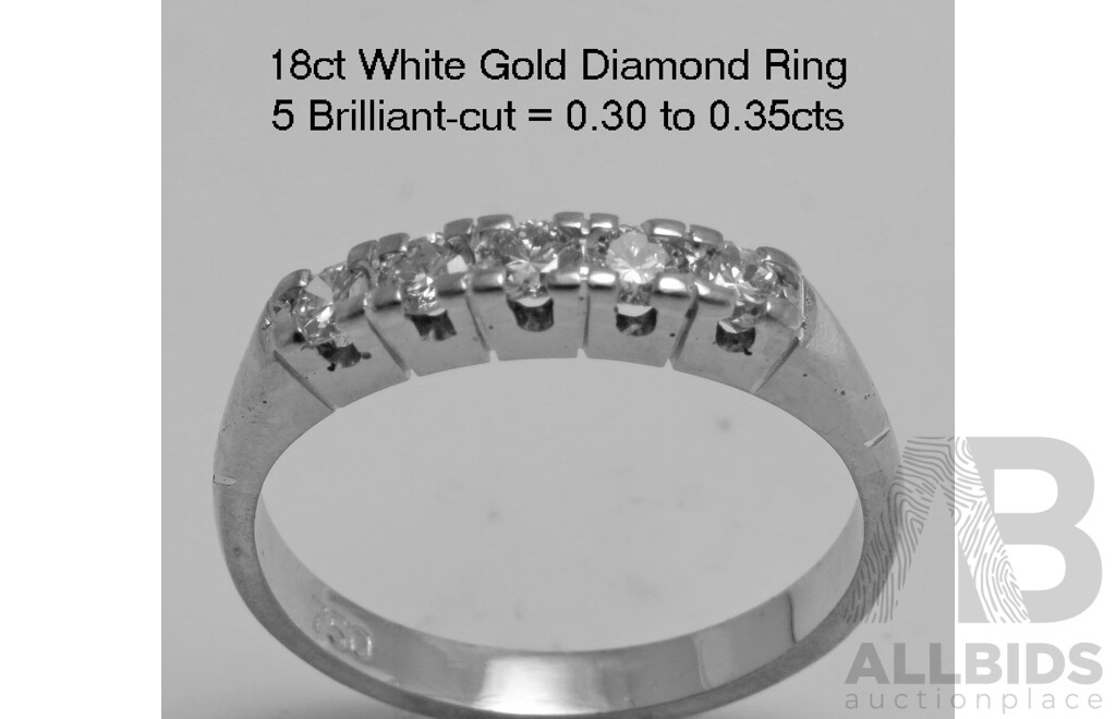18ct White Gold 5 Diamond Ring