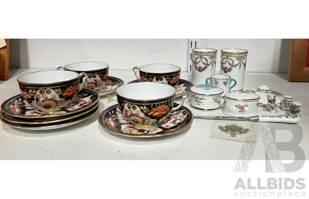 Fine Collection of Antique Porcelain Including Royal Crown Derby Teacups