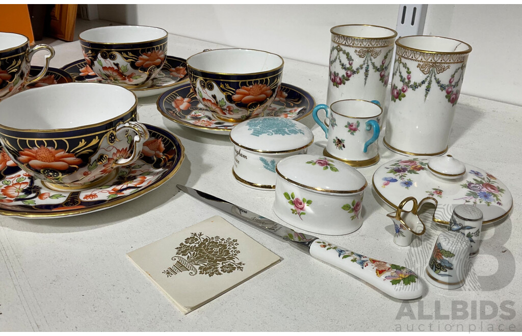 Fine Collection of Antique Porcelain Including Royal Crown Derby Teacups