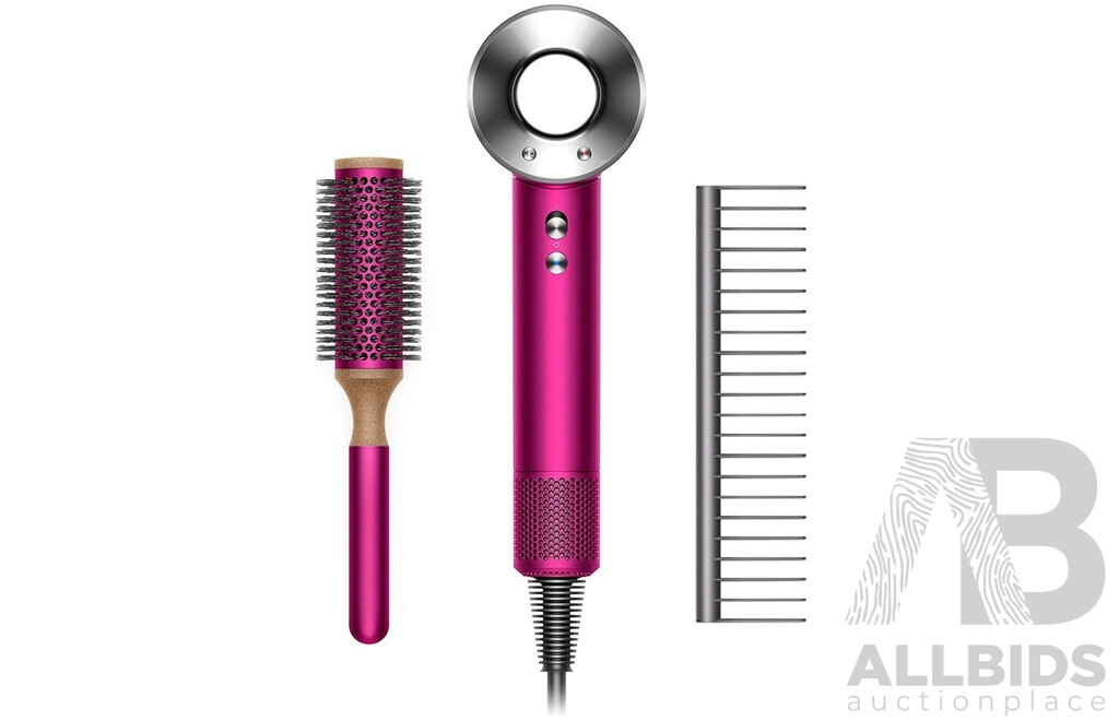 Dyson (333258) Supersonic Hair Dryer and Brush Set Fuschia - ORP $549 (Includes 1 Year Warranty From Dyson)