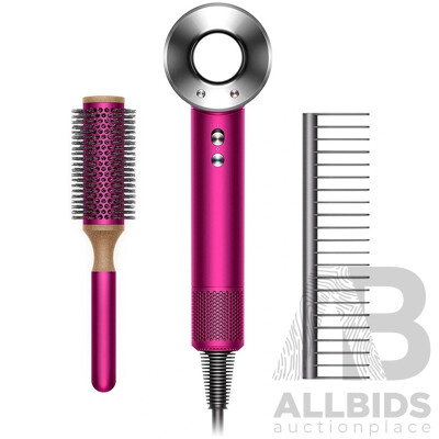 Dyson (333258) Supersonic Hair Dryer and Brush Set Fuschia - ORP $549 (Includes 1 Year Warranty From Dyson)