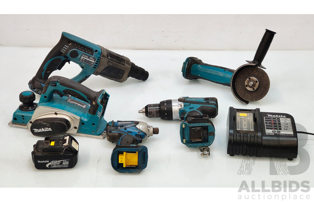 MAKITA Cordless Power Tools with Battery and Charger - Lot of 5