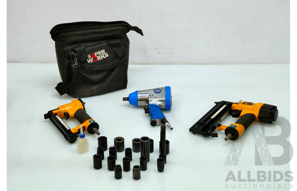 Assorted Lot of Air Impact Wrench and Nailers