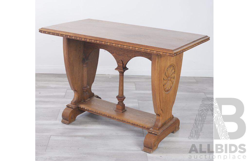 Vintage Oak Gothic Refractory Table