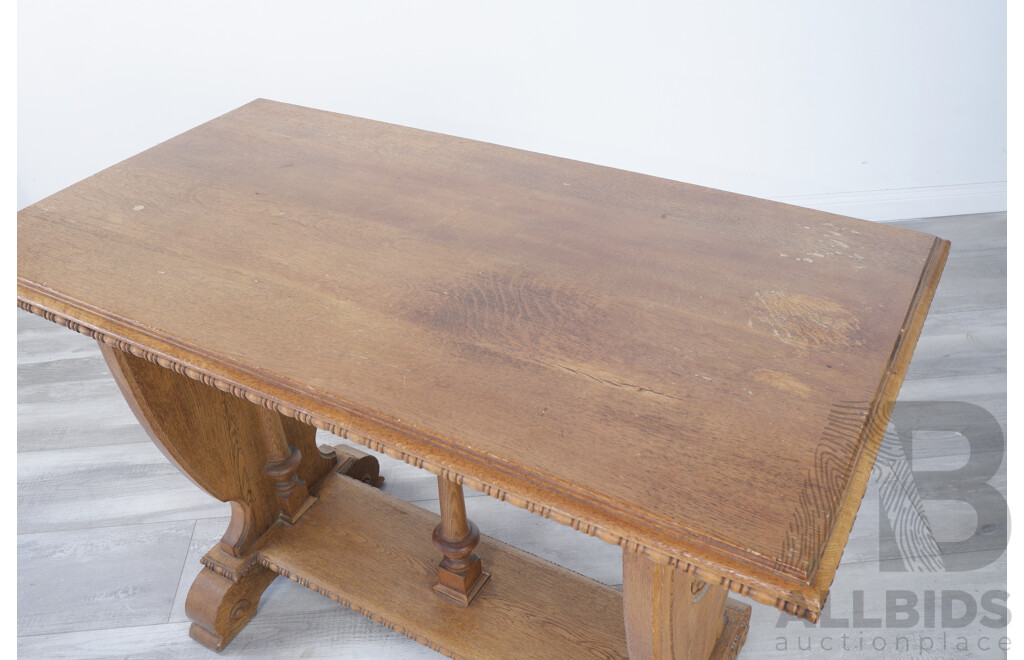 Vintage Oak Gothic Refractory Table