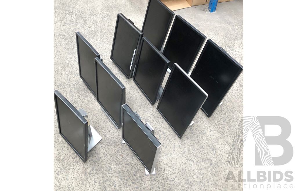 Dell Assorted LCD Monitors - Lot of Ten