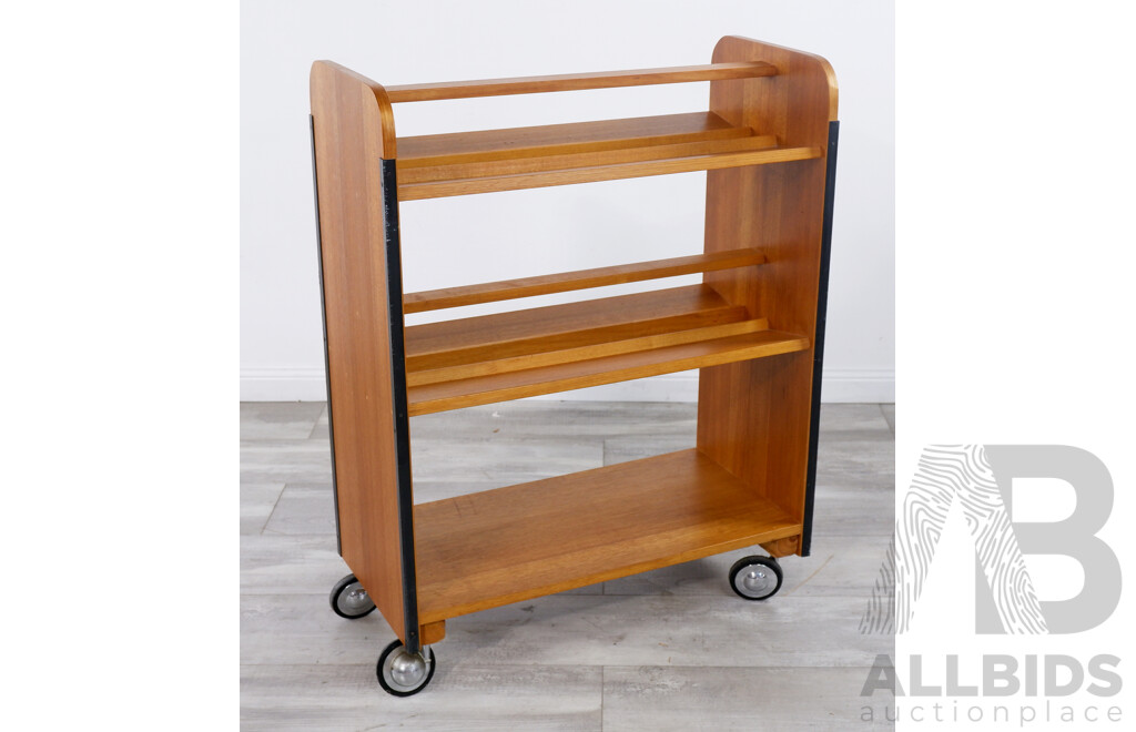 Vintage Timber Library Cart