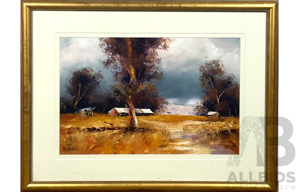 Alex Andrews, Farmlands - Orange, Acrylic on Paper