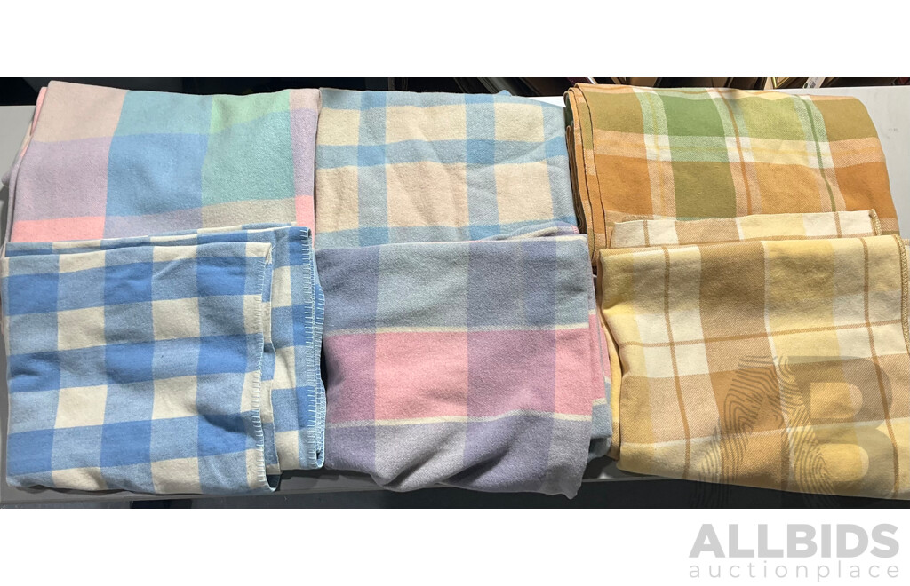 Vintage Collection of Pastel Wool Blankets