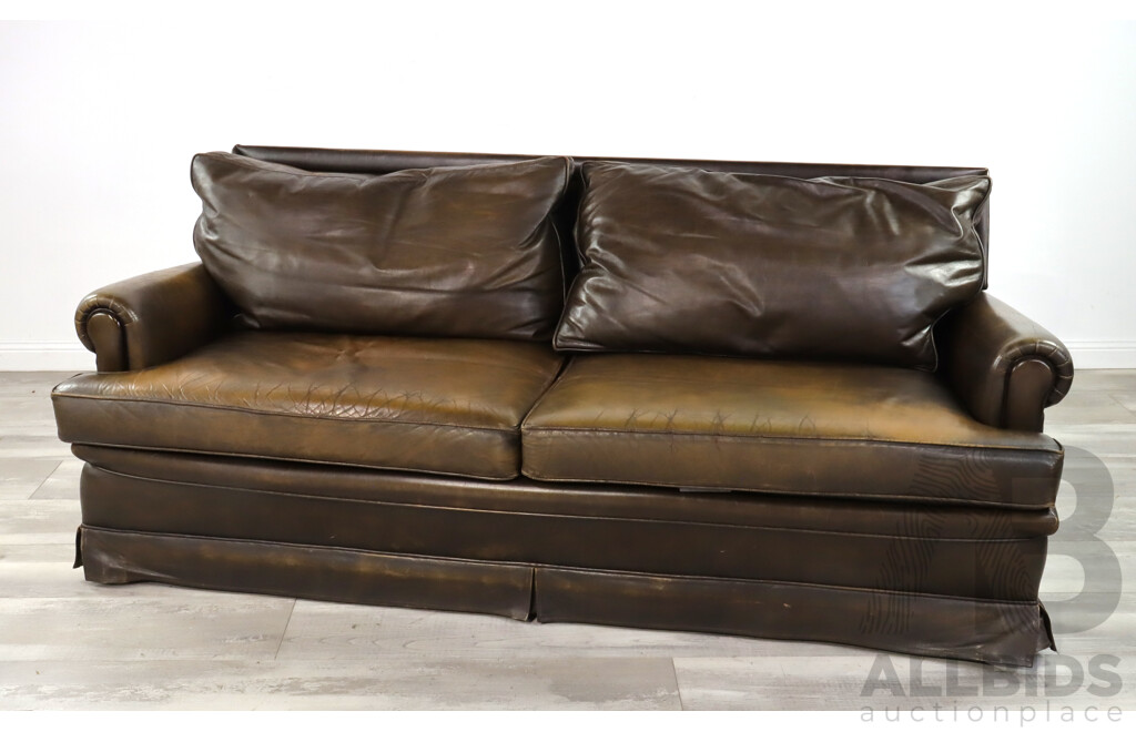 Contemporary Leather Two Seater Lounge