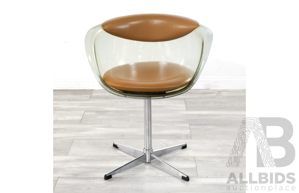 Vintage Perspex Swivel Tub Chair by James Farrell by Module Company