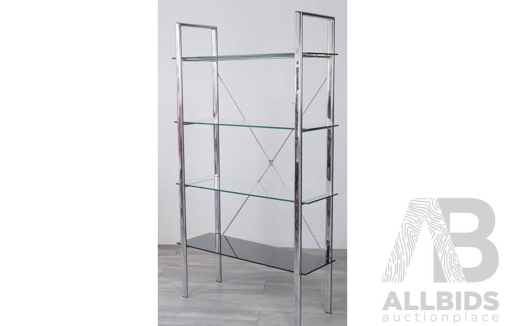 Chrome Open Shelving with Glass