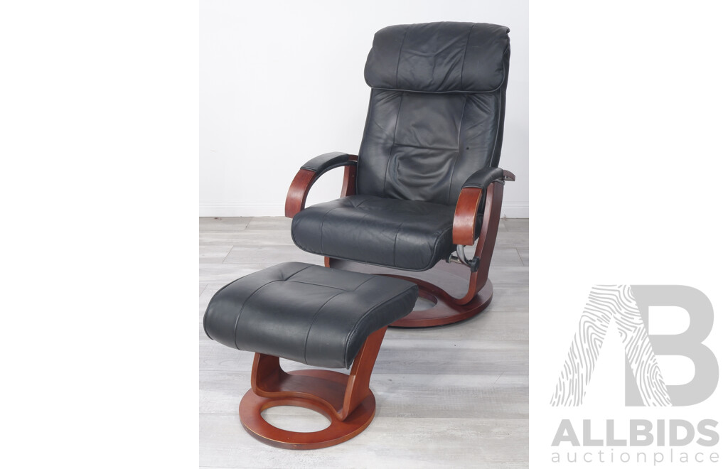 Modern Timber Framed Recliner with Footstool