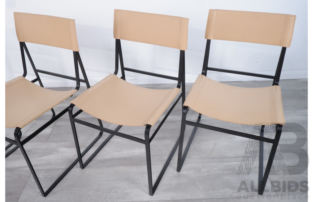 Set of Four Globe Wesy Metal Framed Dining Chairs