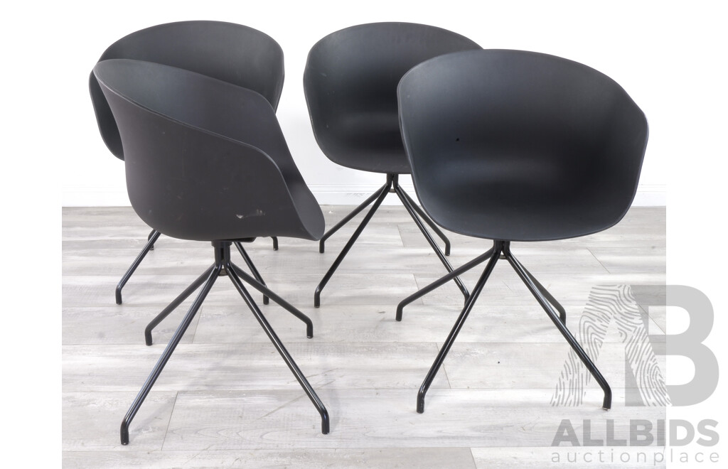 Set of Four Moulded Plastic Dining Chairs