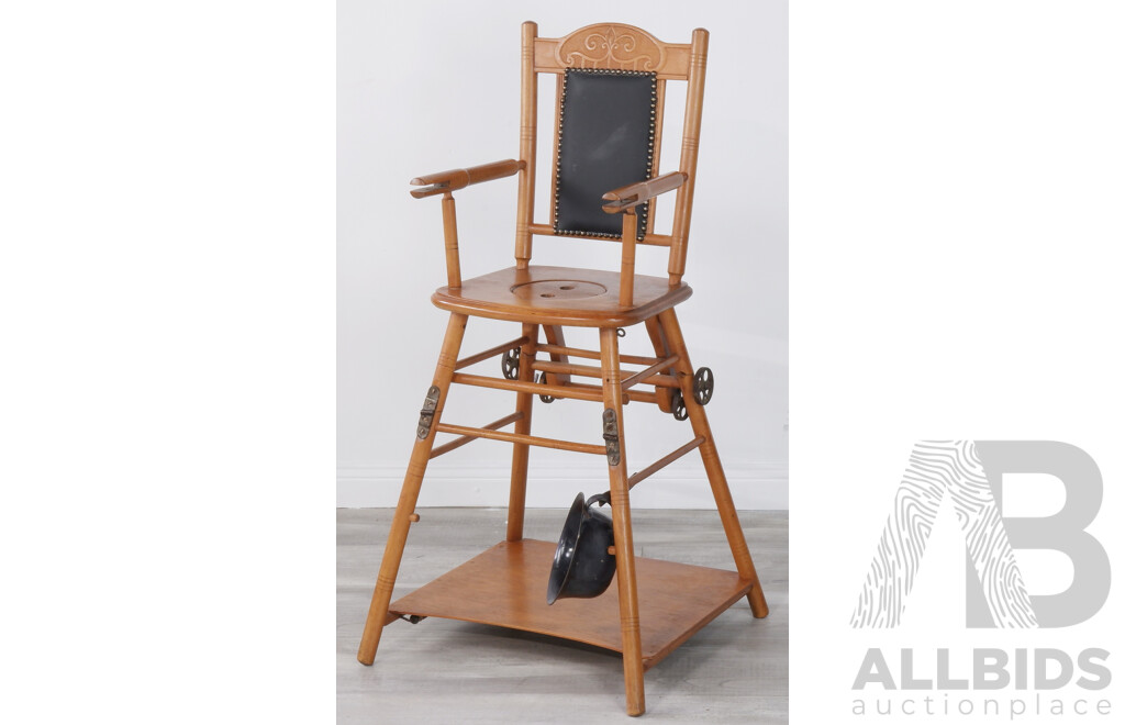 Vintage Metamorphic Baby Highchair, Potty and Rocking Chair
